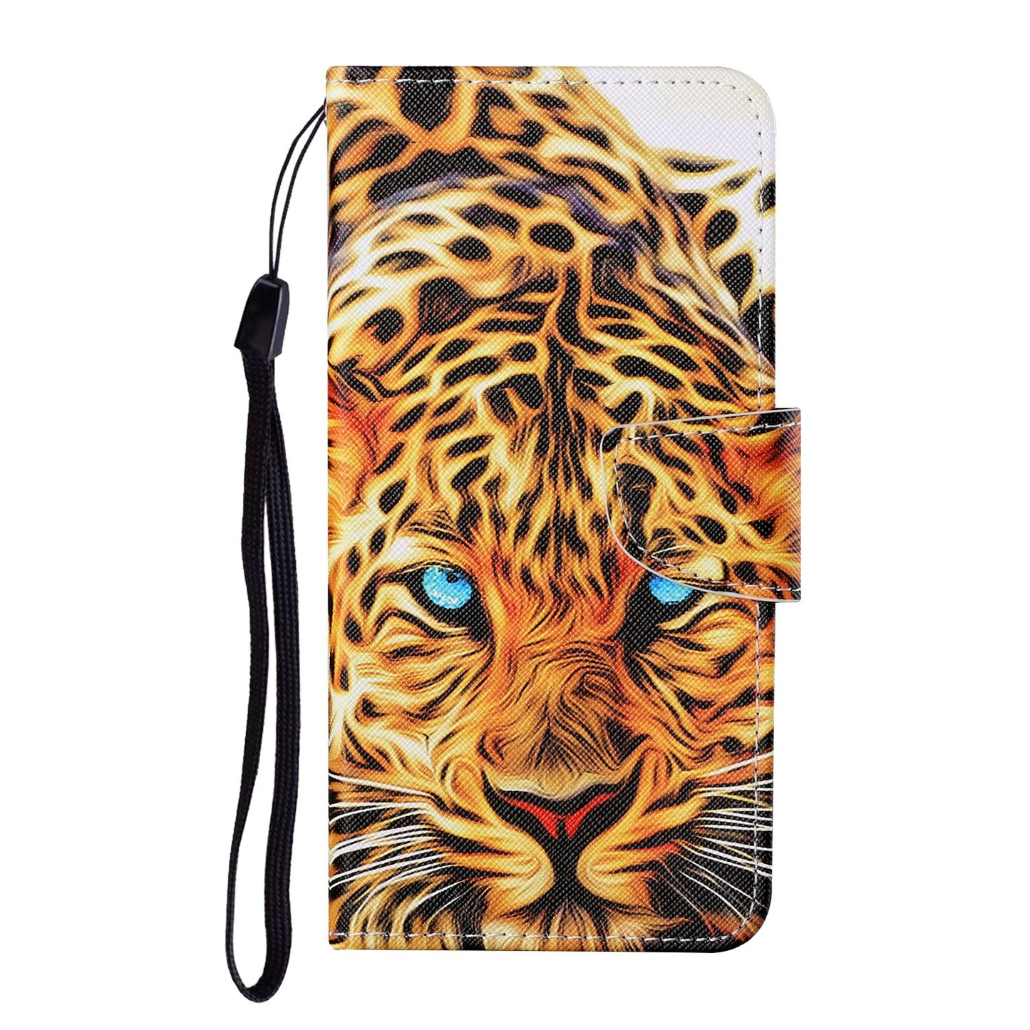 Full Protection Pattern Printing Cross Texture PU Leather Phone Cover Case with Stand for OPPO A15