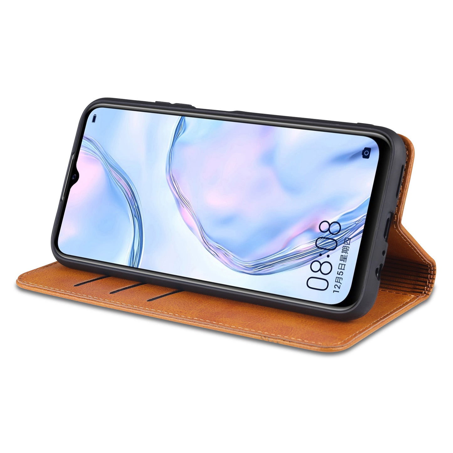 AZNS Stand Wallet Auto-absorbed Magnetic Leather Case for vivo Y72 5G / iQOO Z3