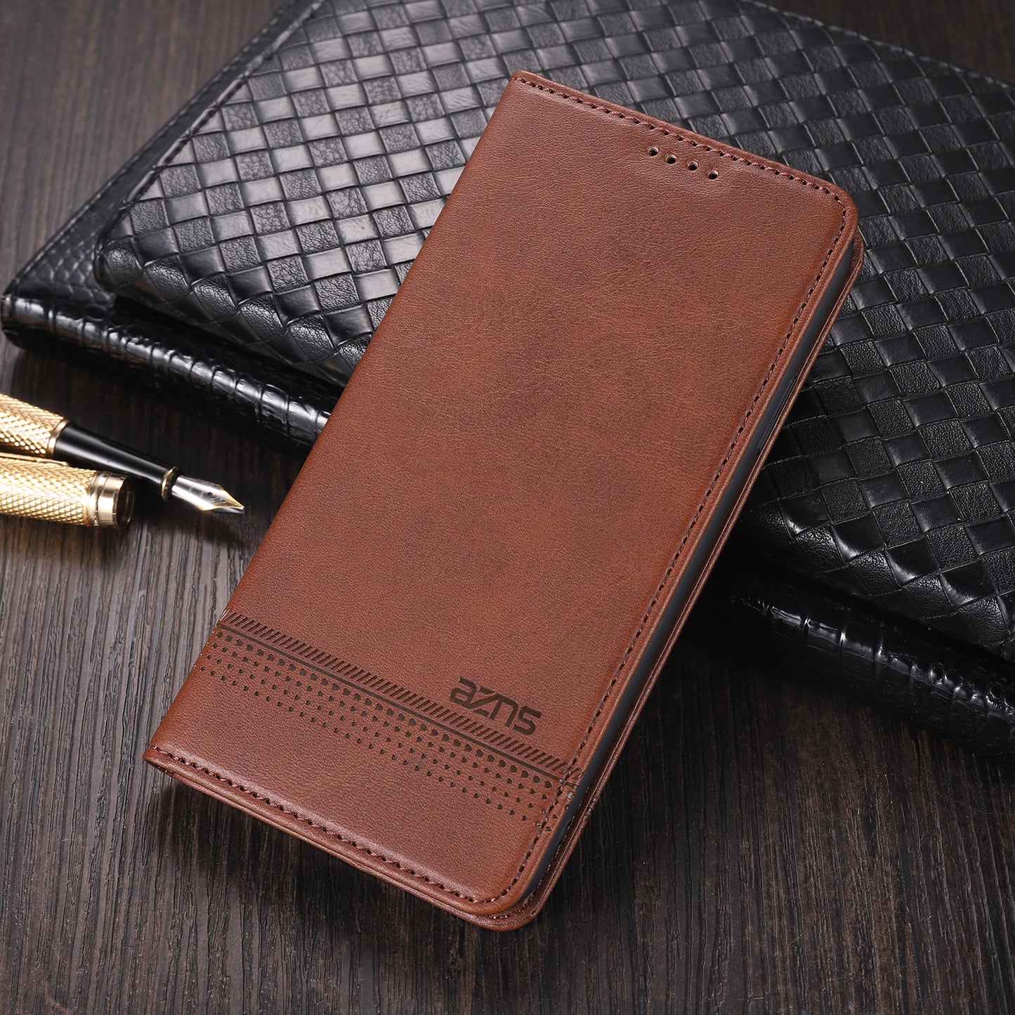 AZNS Stand Wallet Auto-absorbed Magnetic Leather Case for vivo Y72 5G / iQOO Z3