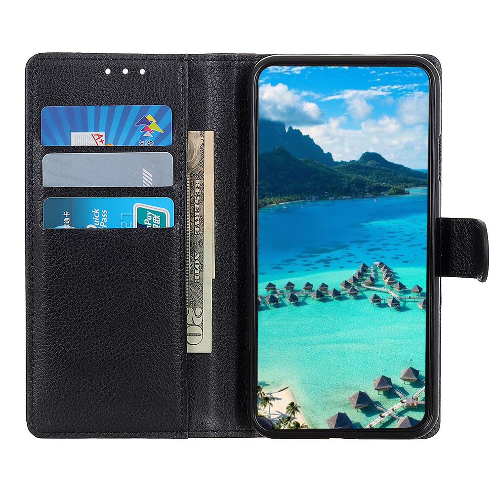 Litchi Texture Leather Wallet Stand Flip Case for Oppo A94 5G/F19 Pro+ 5G