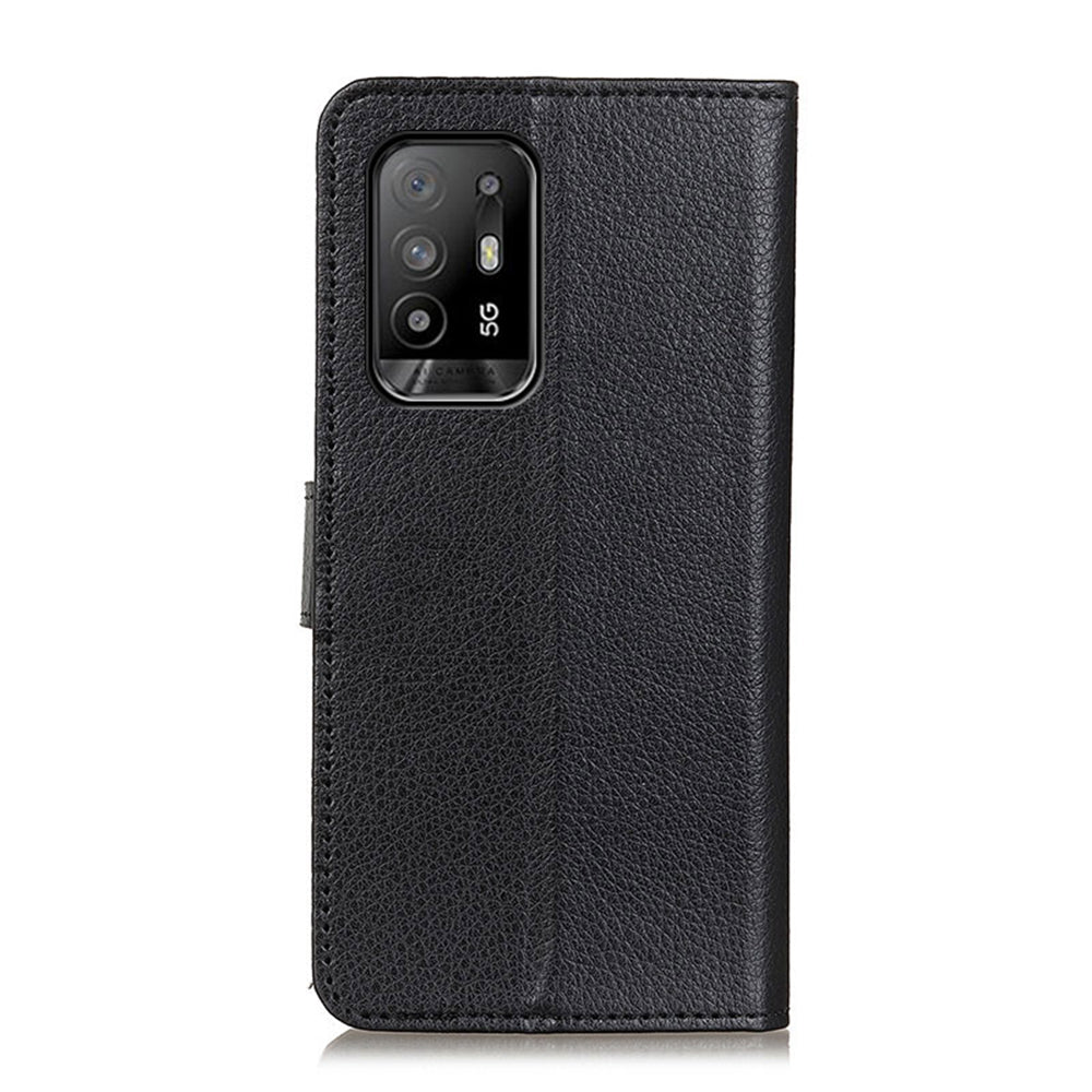 Litchi Texture Leather Wallet Stand Flip Case for Oppo A94 5G/F19 Pro+ 5G