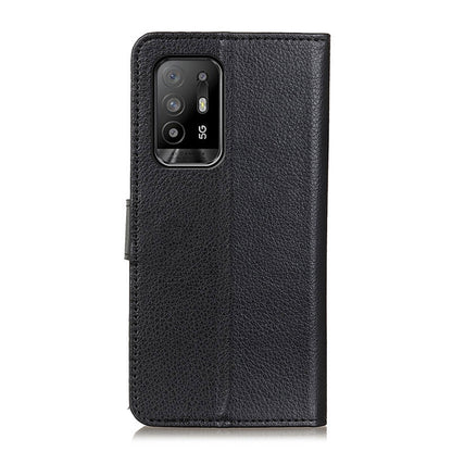 Litchi Texture Leather Wallet Stand Flip Case for Oppo A94 5G/F19 Pro+ 5G