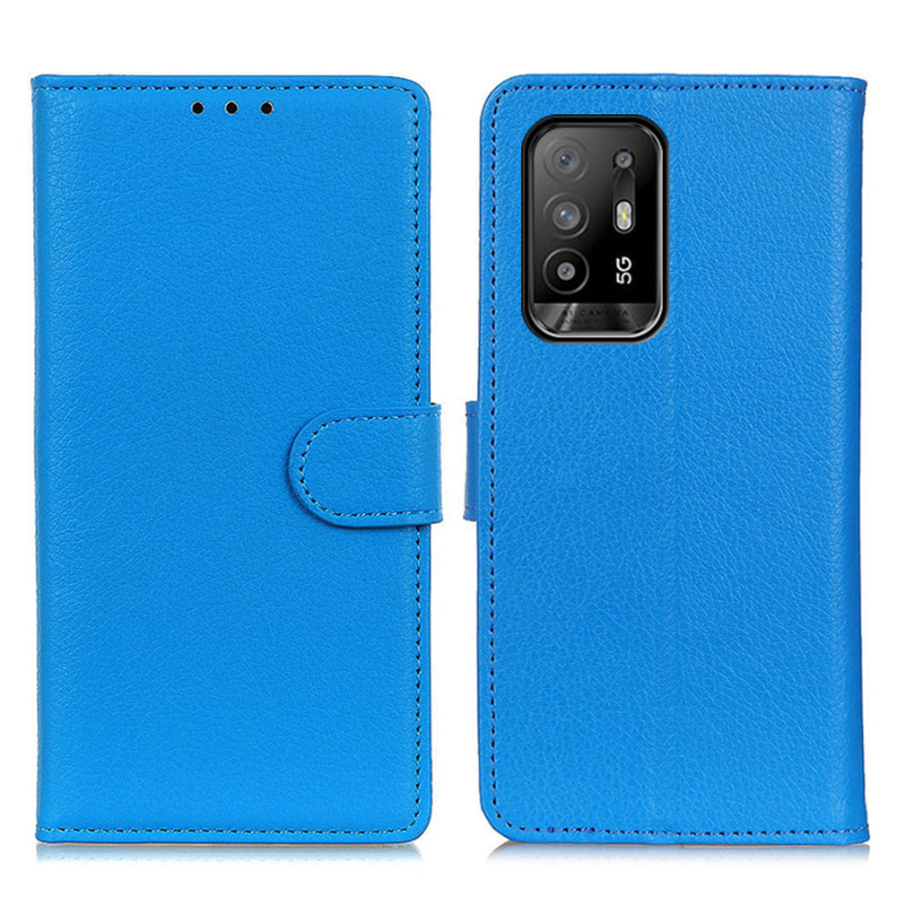 Litchi Texture Leather Wallet Stand Flip Case for Oppo A94 5G/F19 Pro+ 5G