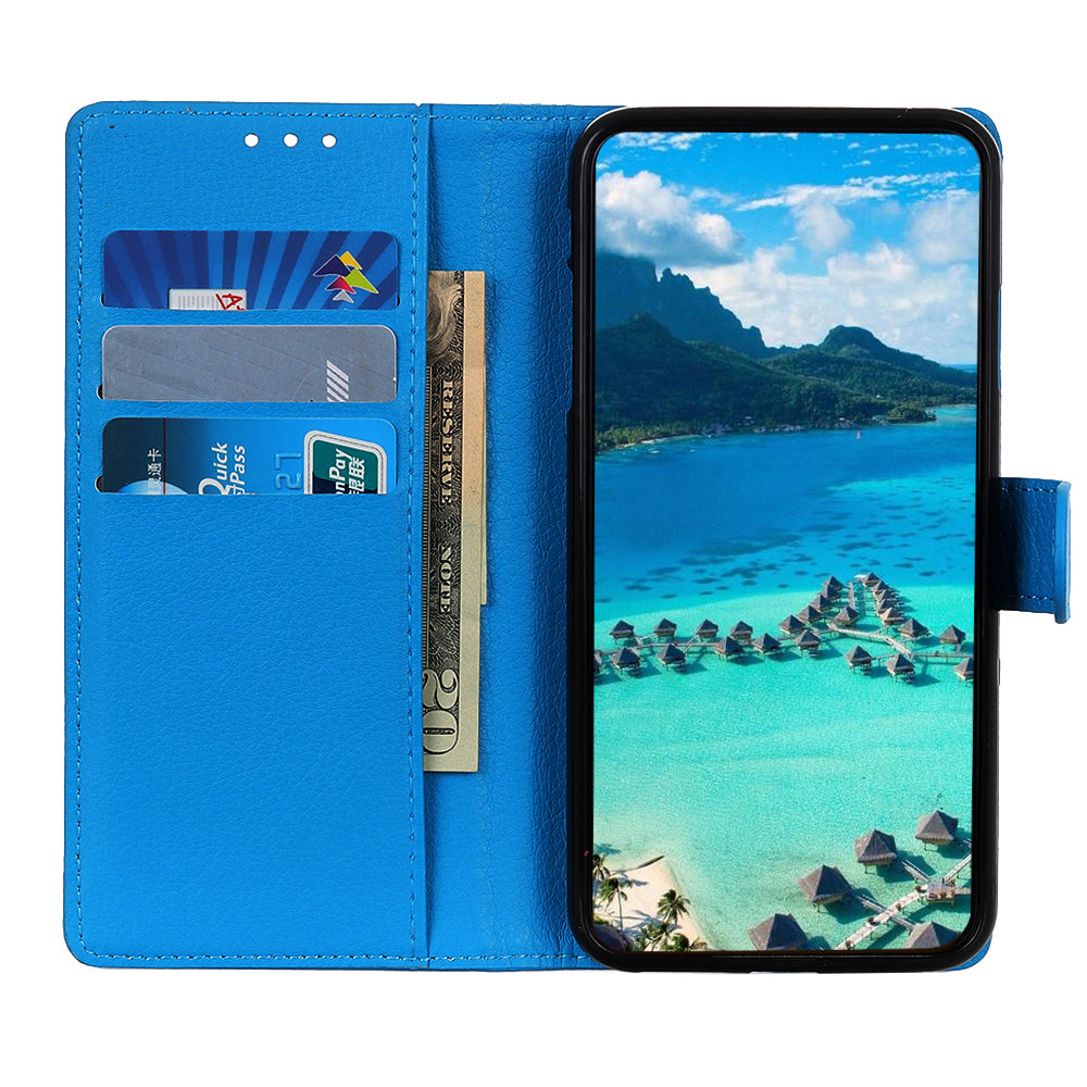 Litchi Texture Leather Wallet Stand Flip Case for Oppo A94 5G/F19 Pro+ 5G