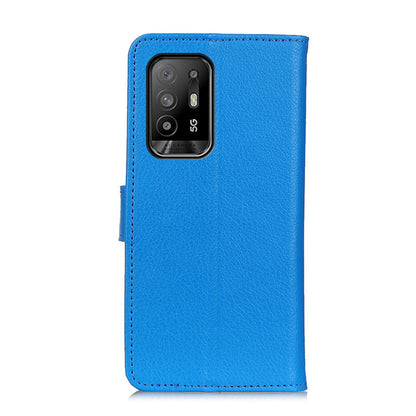 Litchi Texture Leather Wallet Stand Flip Case for Oppo A94 5G/F19 Pro+ 5G