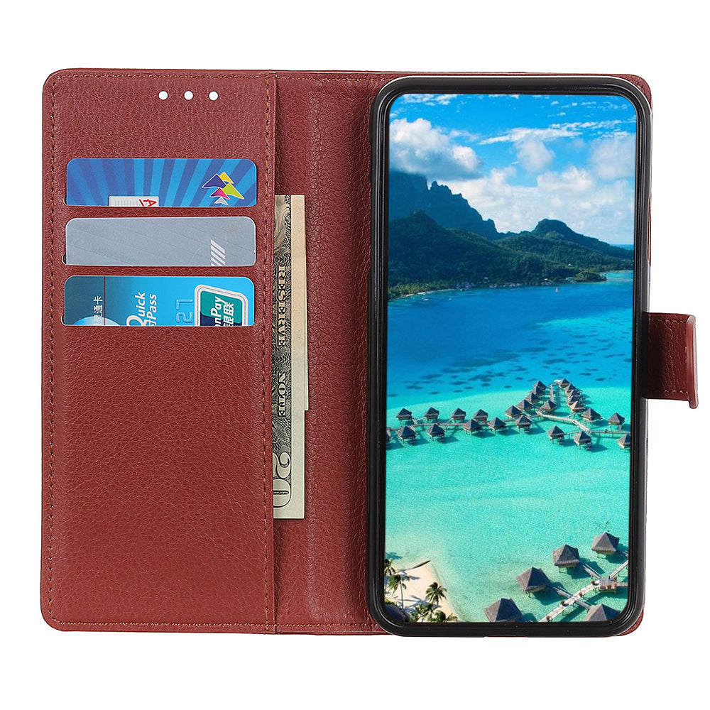 Litchi Texture Leather Wallet Stand Flip Case for Oppo A94 5G/F19 Pro+ 5G