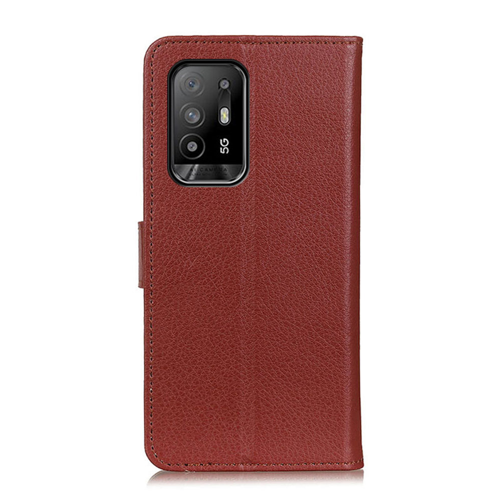 Litchi Texture Leather Wallet Stand Flip Case for Oppo A94 5G/F19 Pro+ 5G