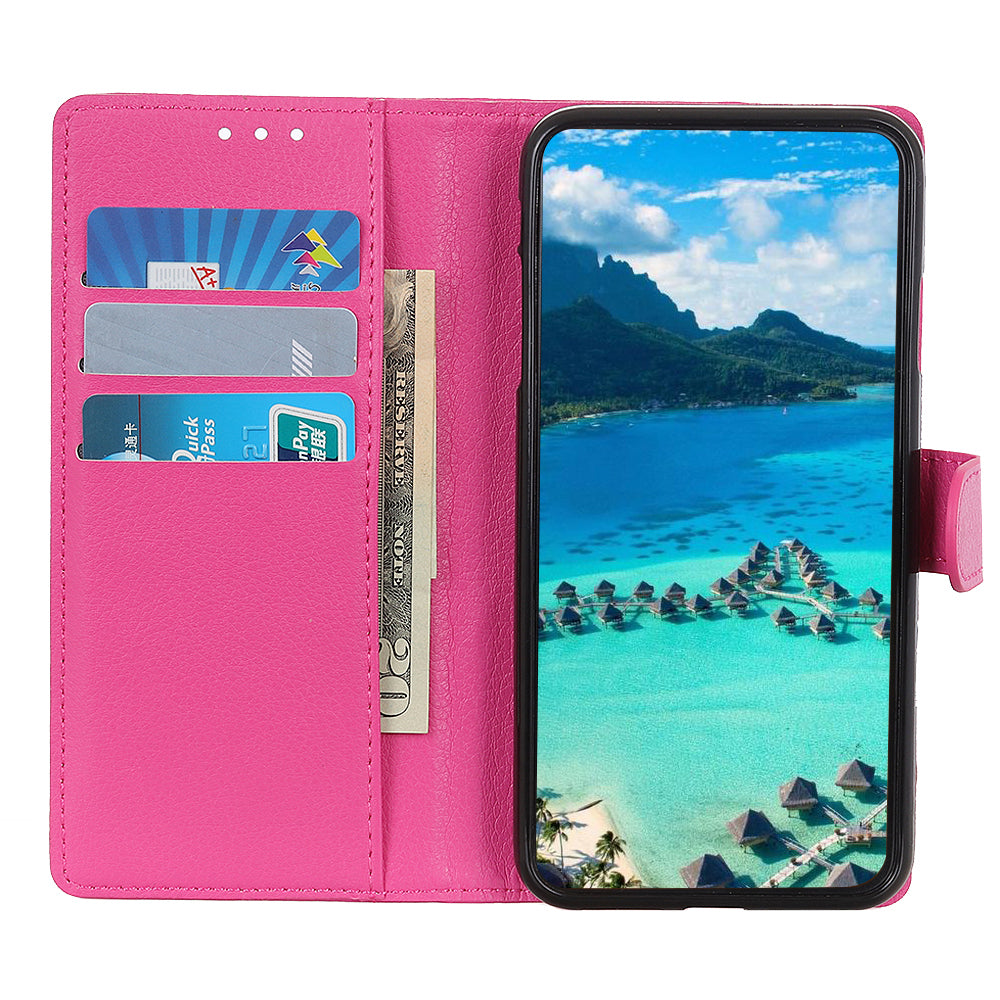 Litchi Texture Leather Wallet Stand Flip Case for Oppo A94 5G/F19 Pro+ 5G