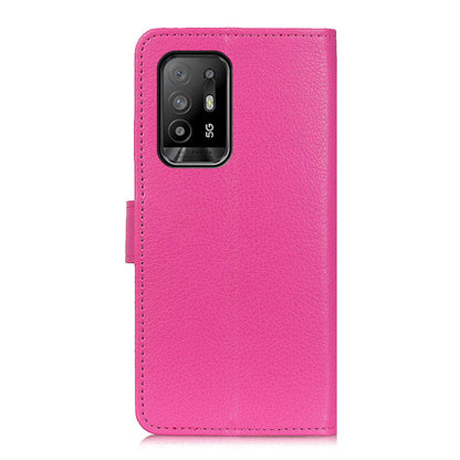 Litchi Texture Leather Wallet Stand Flip Case for Oppo A94 5G/F19 Pro+ 5G