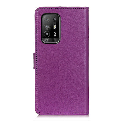 Litchi Texture Leather Wallet Stand Flip Case for Oppo A94 5G/F19 Pro+ 5G