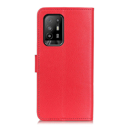 Litchi Texture Leather Wallet Stand Flip Case for Oppo A94 5G/F19 Pro+ 5G