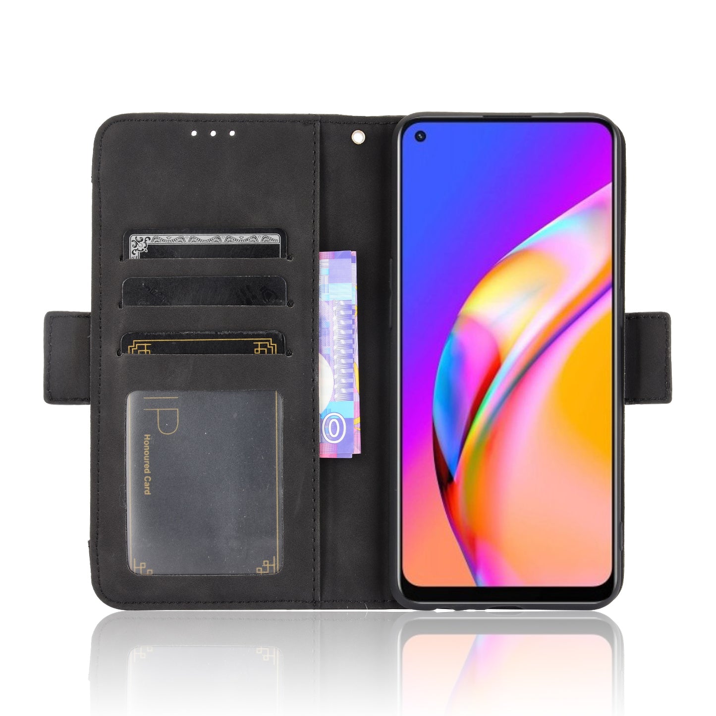 Multiple Card Slots Design Wallet Stand Leather Phone Case for Oppo A94 4G/F19 Pro 4G/Reno5 F/Reno5 Lite