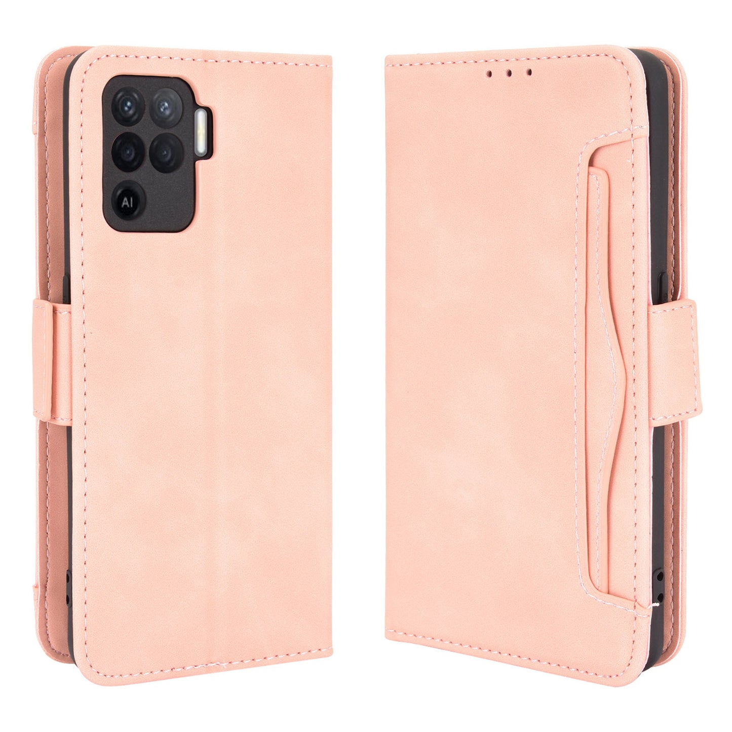 Multiple Card Slots Design Wallet Stand Leather Phone Case for Oppo A94 4G/F19 Pro 4G/Reno5 F/Reno5 Lite