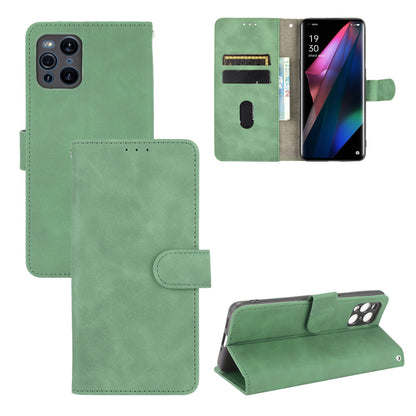 Skin-touch Feeling Leather Wallet Case Phone Cover with Supporting Stand for Oppo Find X3 Pro / Find X3