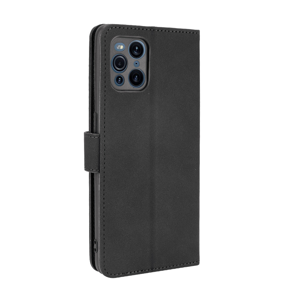 Skin-touch Feeling Leather Wallet Case Phone Cover with Supporting Stand for Oppo Find X3 Pro / Find X3