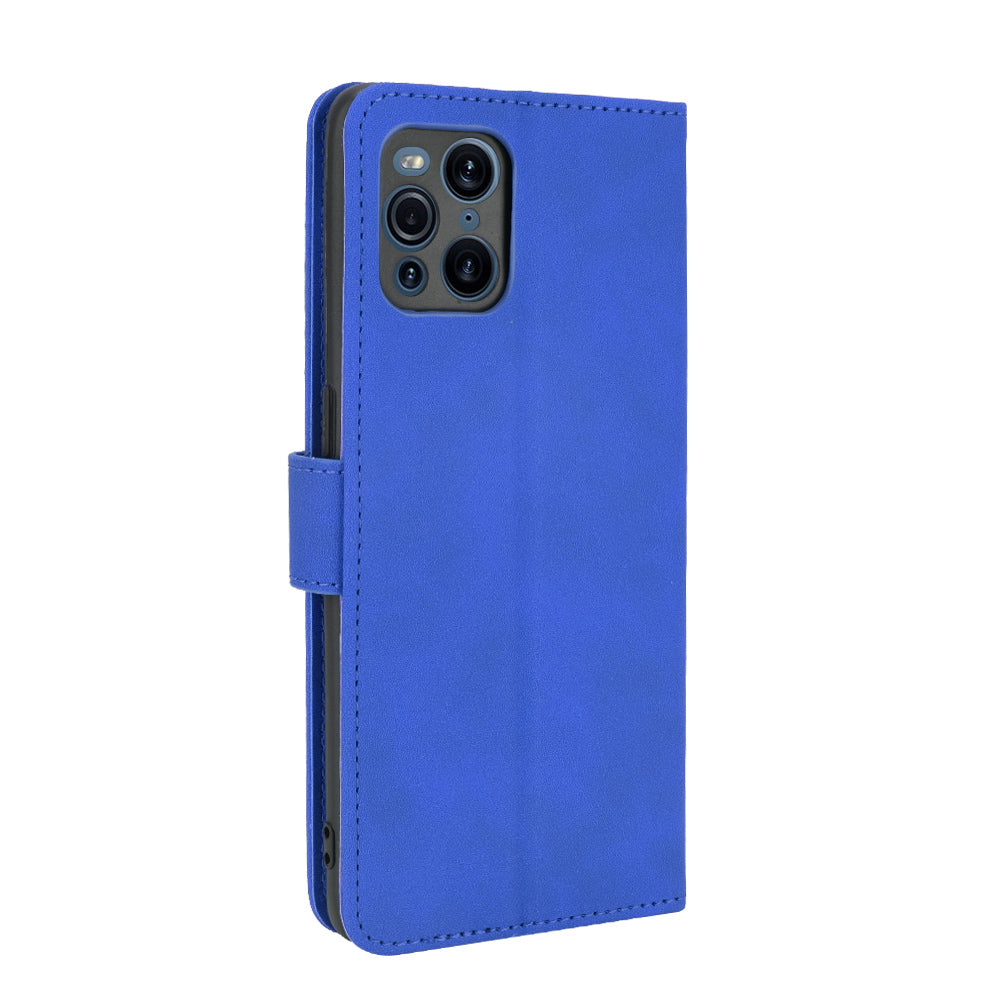 Skin-touch Feeling Leather Wallet Case Phone Cover with Supporting Stand for Oppo Find X3 Pro / Find X3