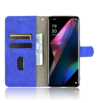 Skin-touch Feeling Leather Wallet Case Phone Cover with Supporting Stand for Oppo Find X3 Pro / Find X3