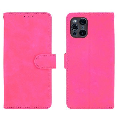 Skin-touch Feeling Leather Wallet Case Phone Cover with Supporting Stand for Oppo Find X3 Pro / Find X3