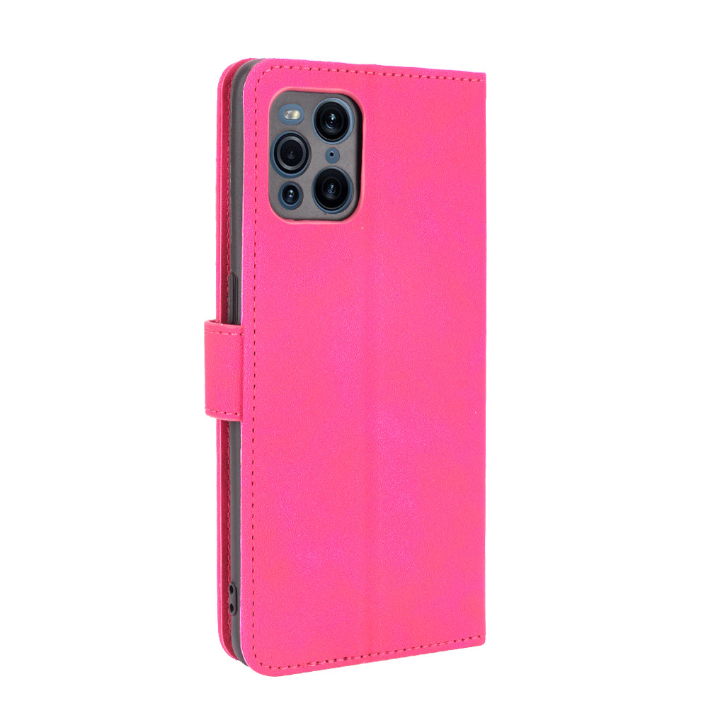 Skin-touch Feeling Leather Wallet Case Phone Cover with Supporting Stand for Oppo Find X3 Pro / Find X3