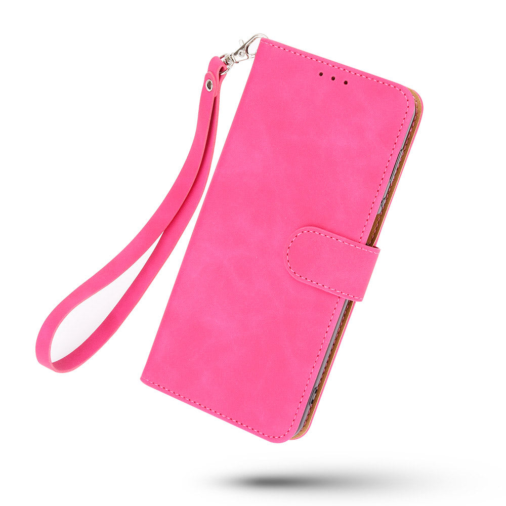 Skin-touch Feeling Leather Wallet Case Phone Cover with Supporting Stand for Oppo Find X3 Pro / Find X3