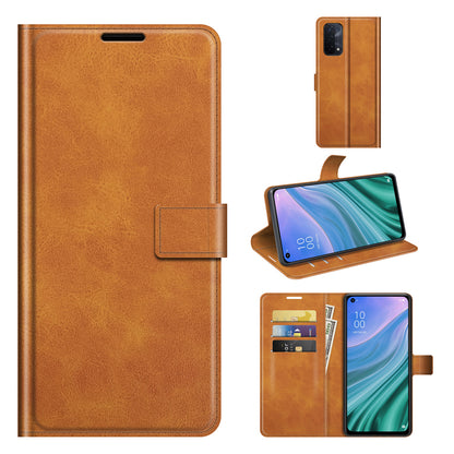 Wallet Design Magnetic Buckle Leather Stand Case for OPPO A54 5G/A93 5G/A74 5G/OnePlus Nord N200 5G Cellphone Cover