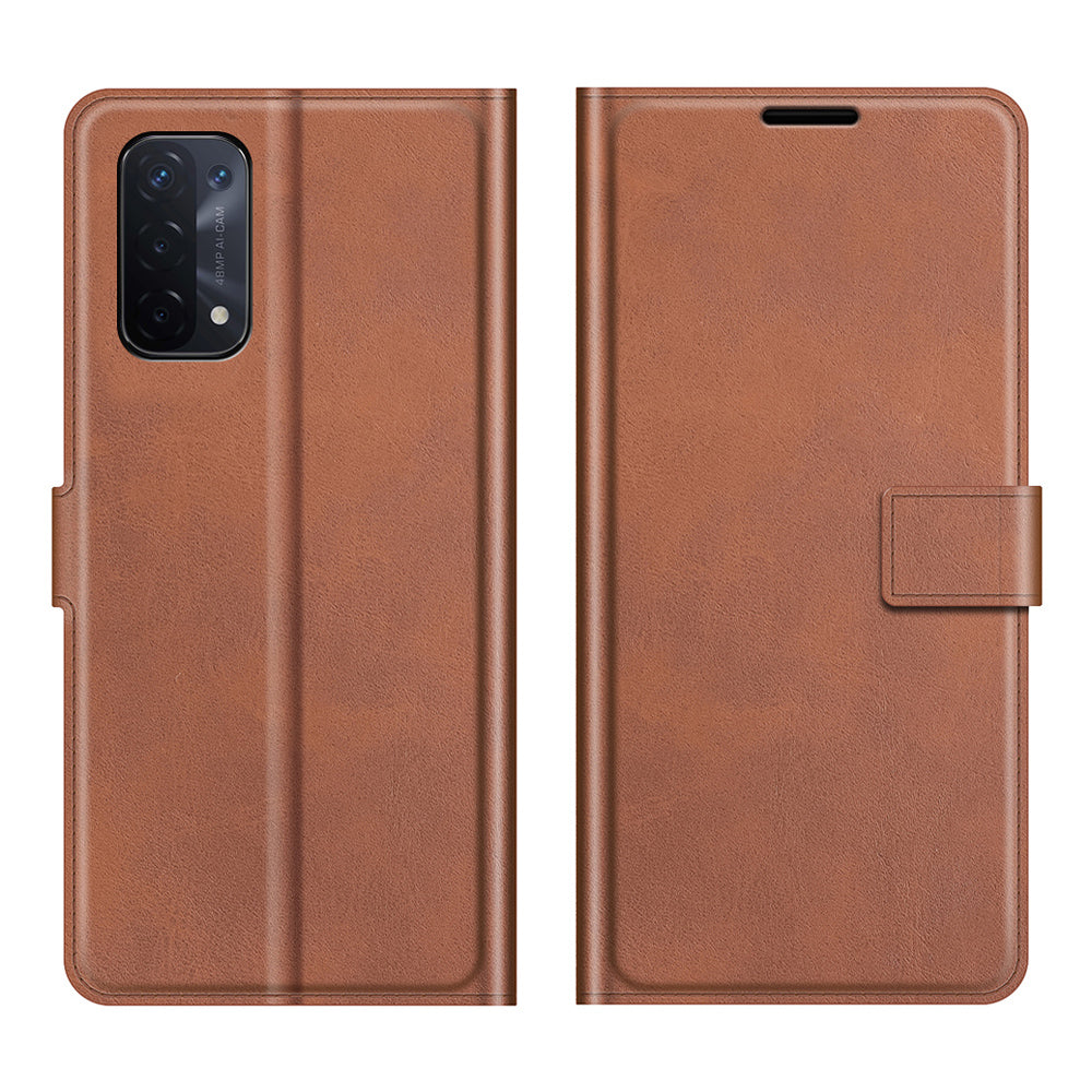 Wallet Design Magnetic Buckle Leather Stand Case for OPPO A54 5G/A93 5G/A74 5G/OnePlus Nord N200 5G Cellphone Cover