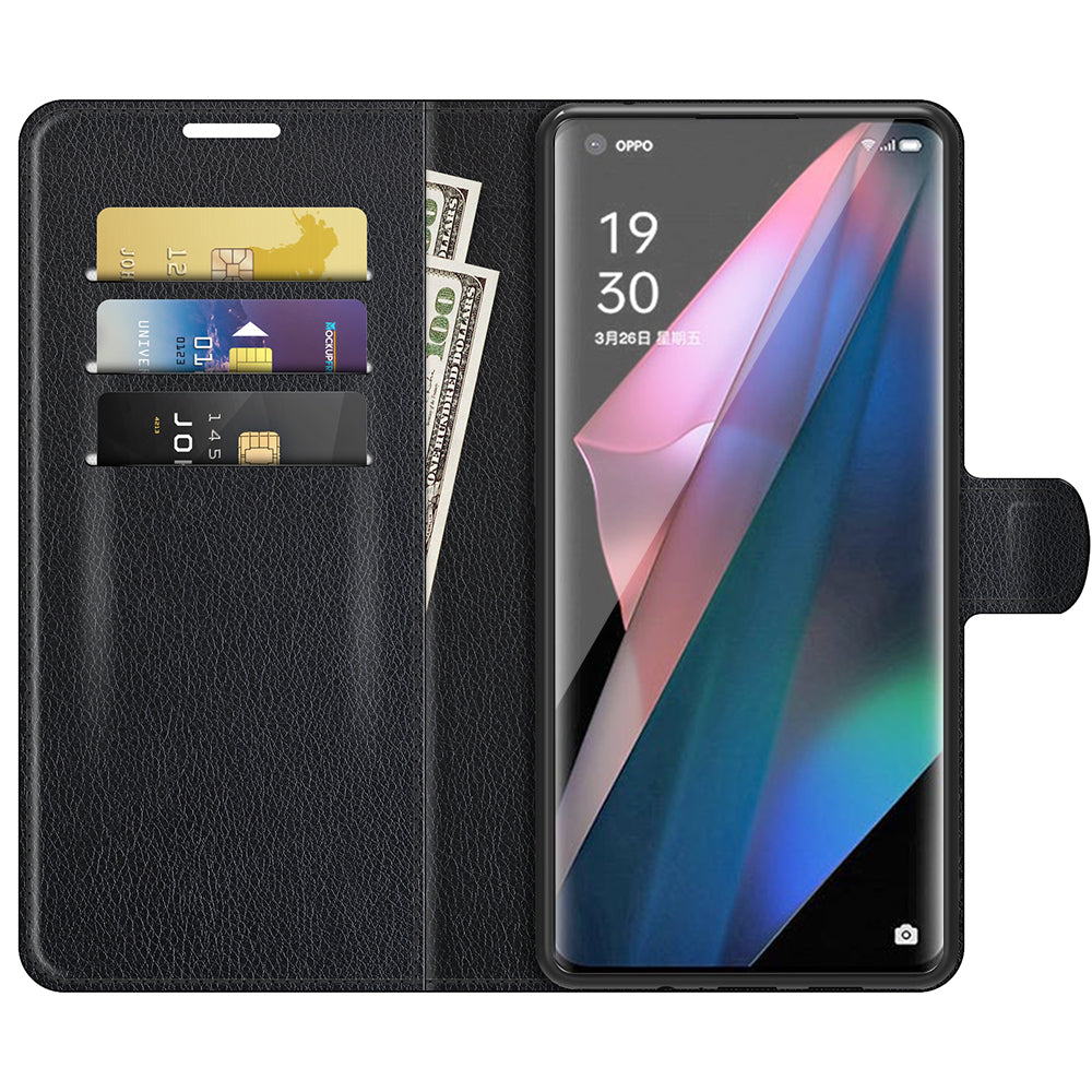 Litchi Skin Magnetic Leather Stand Case for Oppo Find X3 Pro / Oppo Find X3