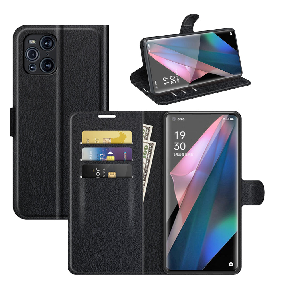 Litchi Skin Magnetic Leather Stand Case for Oppo Find X3 Pro / Oppo Find X3