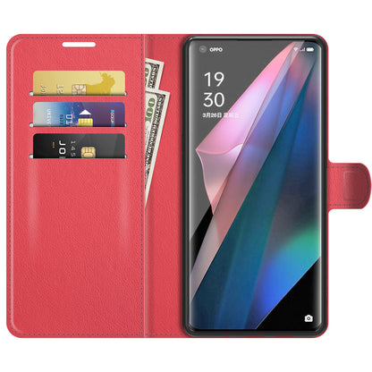 Litchi Skin Magnetic Leather Stand Case for Oppo Find X3 Pro / Oppo Find X3