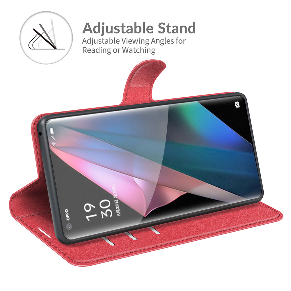 Litchi Skin Magnetic Leather Stand Case for Oppo Find X3 Pro / Oppo Find X3