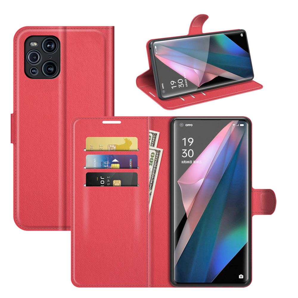 Litchi Skin Magnetic Leather Stand Case for Oppo Find X3 Pro / Oppo Find X3