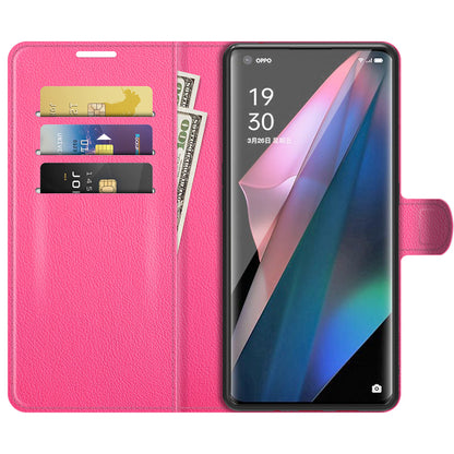 Litchi Skin Magnetic Leather Stand Case for Oppo Find X3 Pro / Oppo Find X3