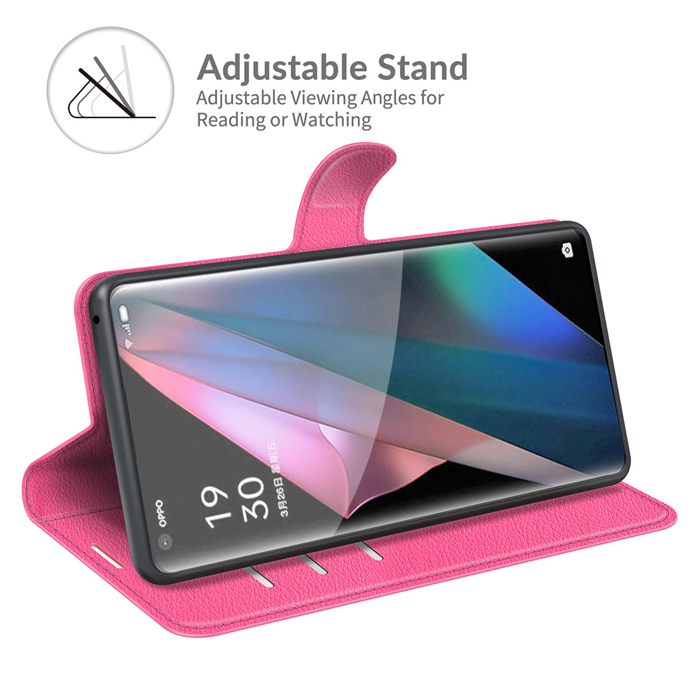 Litchi Skin Magnetic Leather Stand Case for Oppo Find X3 Pro / Oppo Find X3