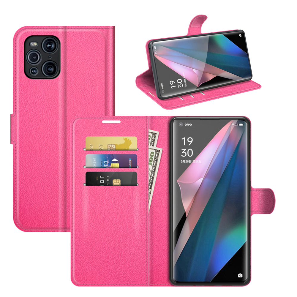 Litchi Skin Magnetic Leather Stand Case for Oppo Find X3 Pro / Oppo Find X3