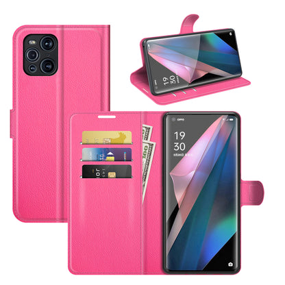 Litchi Skin Magnetic Leather Stand Case for Oppo Find X3 Pro / Oppo Find X3