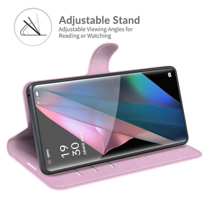 Litchi Skin Magnetic Leather Stand Case for Oppo Find X3 Pro / Oppo Find X3