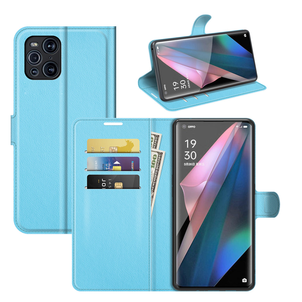 Litchi Skin Magnetic Leather Stand Case for Oppo Find X3 Pro / Oppo Find X3