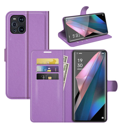 Litchi Skin Magnetic Leather Stand Case for Oppo Find X3 Pro / Oppo Find X3