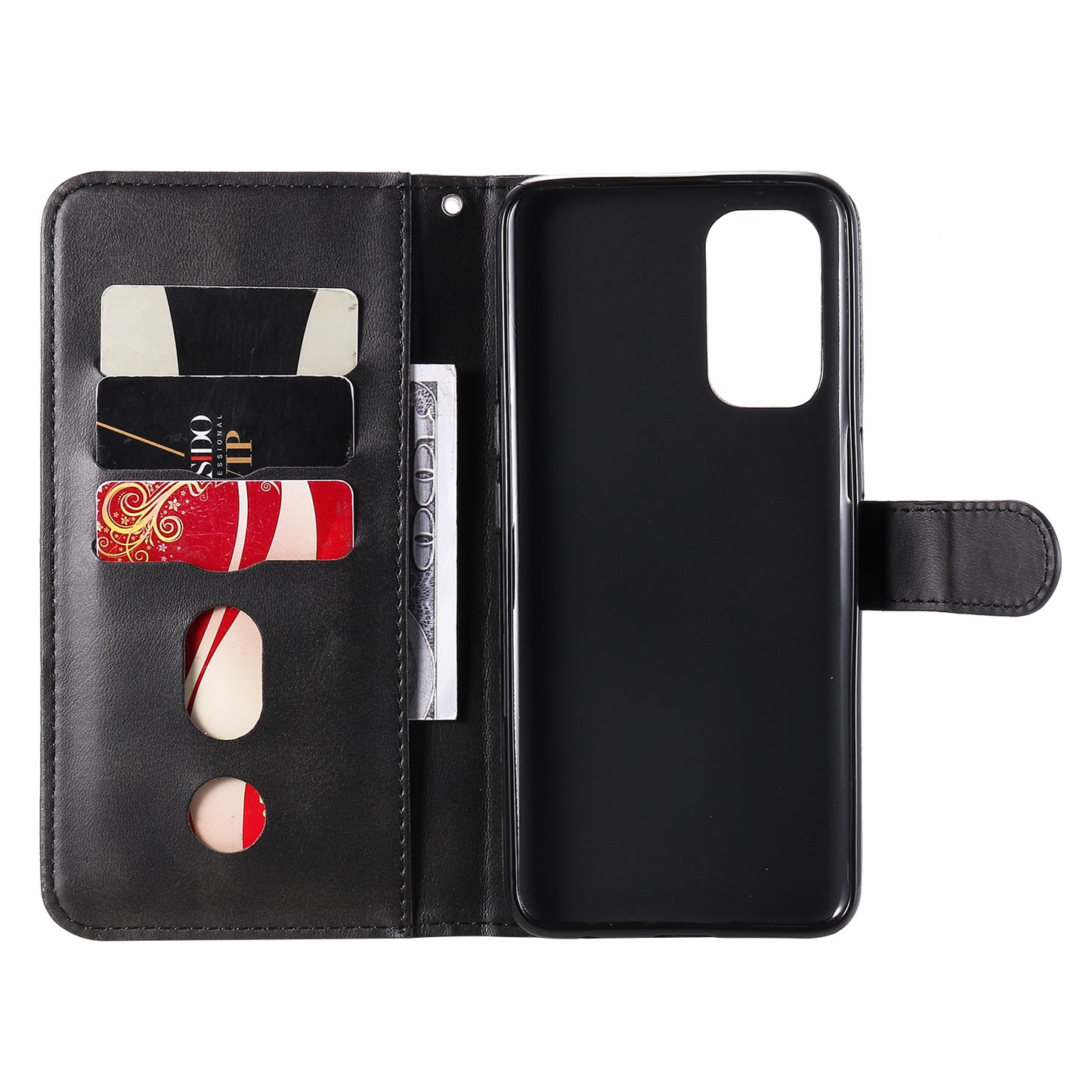 Wallet Stand Leather Protective Phone Case Zipper Pocket Design Cover Shell for Oppo Reno5 5G/Reno5 4G/Reno5 K/Find X3 Lite