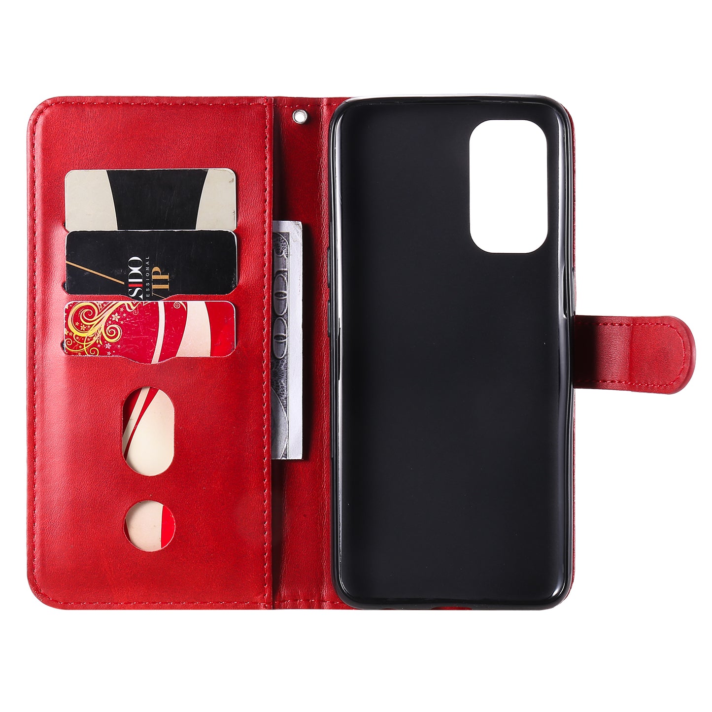 Wallet Stand Leather Protective Phone Case Zipper Pocket Design Cover Shell for Oppo Reno5 5G/Reno5 4G/Reno5 K/Find X3 Lite