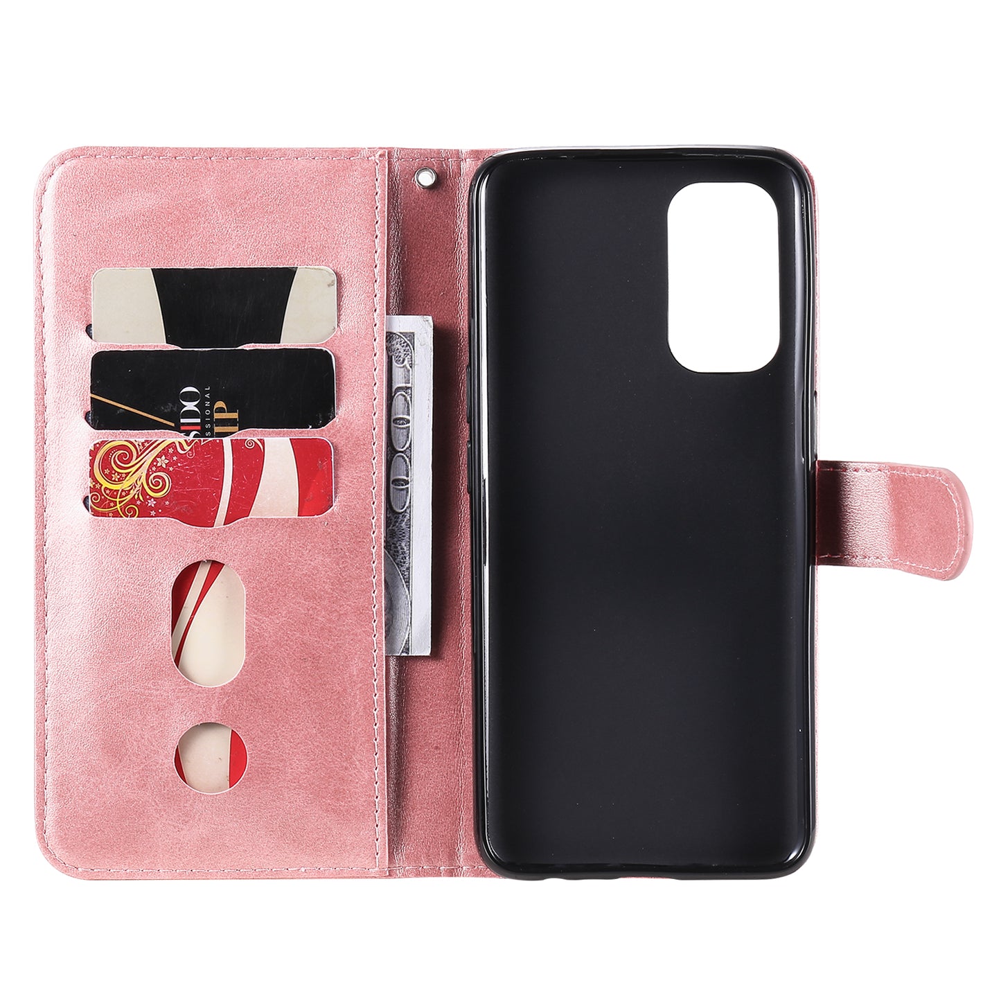 Wallet Stand Leather Protective Phone Case Zipper Pocket Design Cover Shell for Oppo Reno5 5G/Reno5 4G/Reno5 K/Find X3 Lite