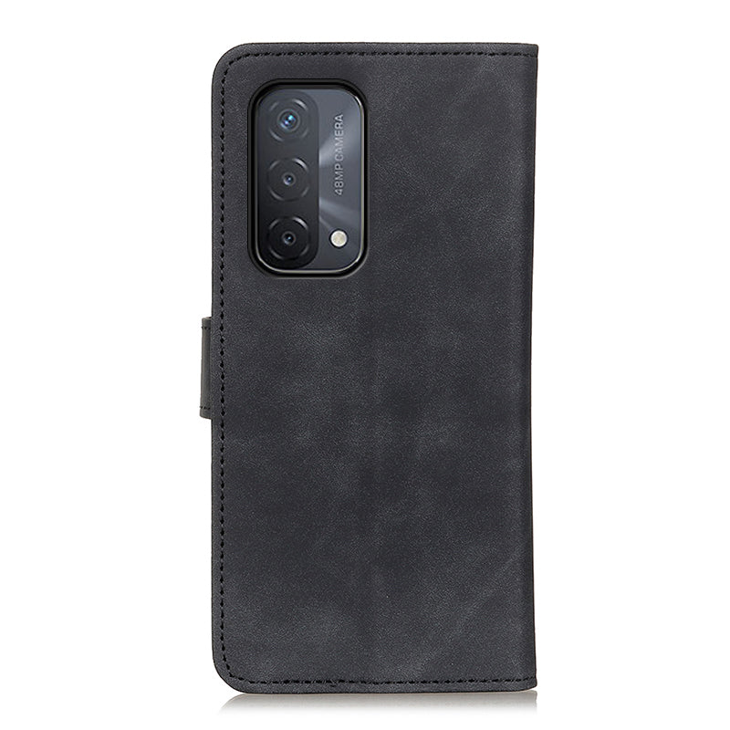 KHAZNEH Retro Grain PU Leather Standing Case Phone Wallet Cover for Oppo A93 5G/A54 5G/A74 5G