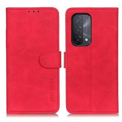 KHAZNEH Retro Grain PU Leather Standing Case Phone Wallet Cover for Oppo A93 5G/A54 5G/A74 5G