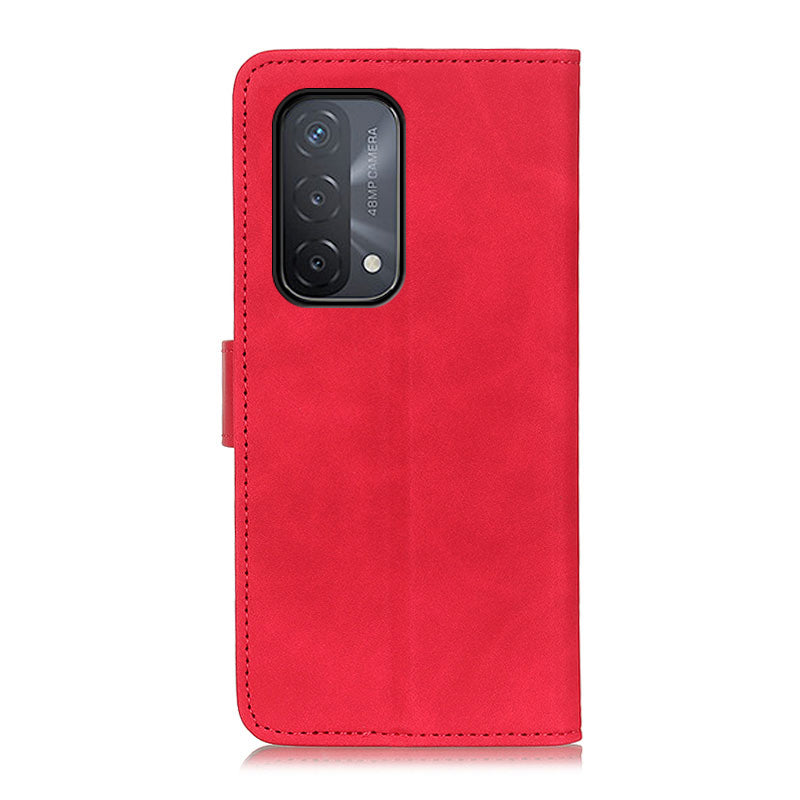 KHAZNEH Retro Grain PU Leather Standing Case Phone Wallet Cover for Oppo A93 5G/A54 5G/A74 5G