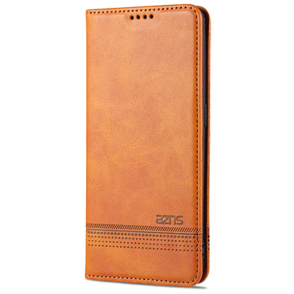 AZNS Auto-absorbed Magnetic Stand Wallet Design Leather Phone Cover Case for Oppo A94/F19 Pro/Reno5 Lite