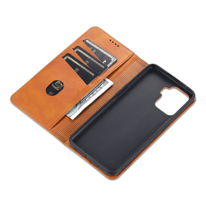 AZNS Auto-absorbed Magnetic Stand Wallet Design Leather Phone Cover Case for Oppo A94/F19 Pro/Reno5 Lite