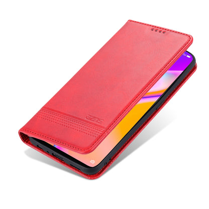 AZNS Auto-absorbed Magnetic Stand Wallet Design Leather Phone Cover Case for Oppo A94/F19 Pro/Reno5 Lite