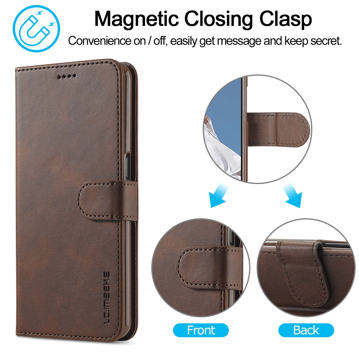 LC.IMEEKE for Oppo A74 5G/A93 5G/A54 5G Practical Wallet Stand Design Leather Mobile Phone Case