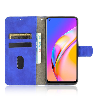 Skin-touch Supporting Stand Wallet Phone Case for Oppo F19 Pro+ 5G / A94 5G