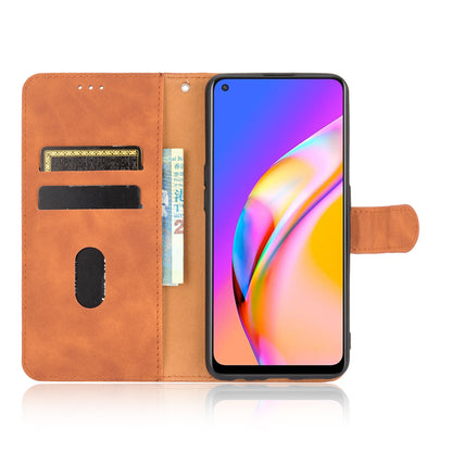 Skin-touch Supporting Stand Wallet Phone Case for Oppo F19 Pro+ 5G / A94 5G